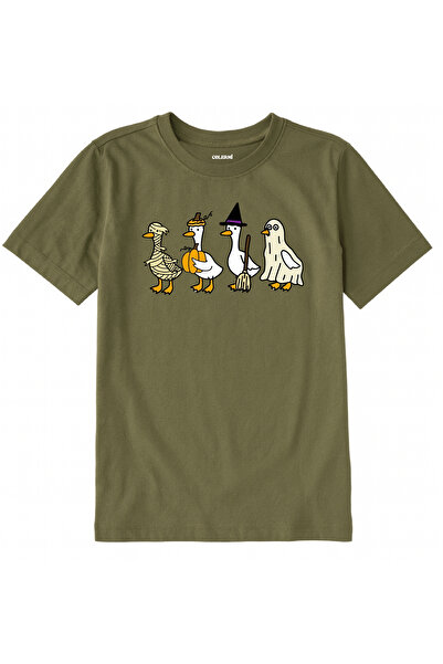 Colermi Cotton Fabric Children's T-Shirt – Costumed Geese Printed