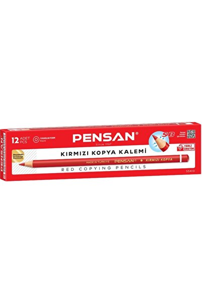 Pensan قلم نسخ أحمر (عبوة من 12 قلم)