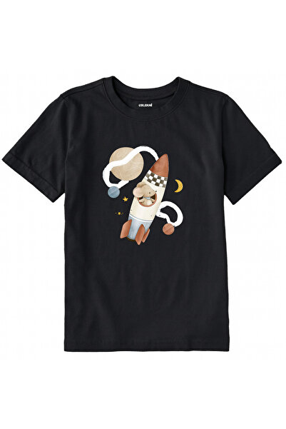 Colermi Cotton Fabric Children's T-Shirt – Space Rocket Printed T-Shirt