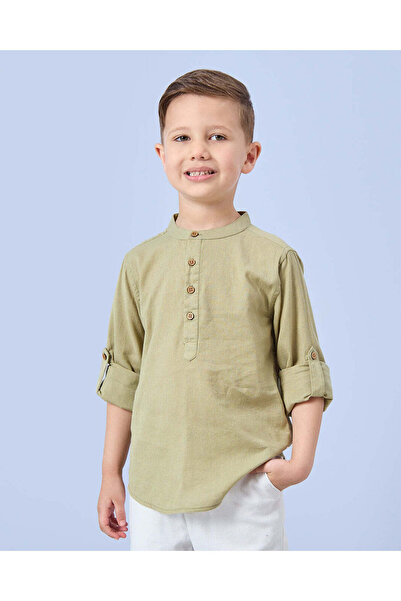 REDTAG قميص أكسفورد زيتوني للأولاد