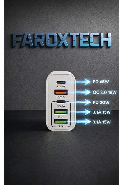 FaroxTech 120w Süper Hızlı Şarj Adaptörü - Tüm Telefonlar ile Uyumlu !