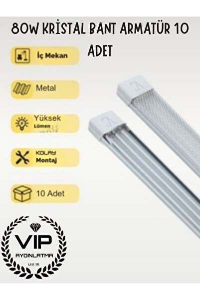 VİPAY OREL 80W KRİSTAL BANT ARMATÜR BEYAZ IŞIK (6500 K)