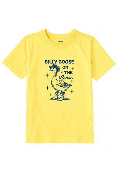 Colermi تي شيرت للأطفال من القماش القطني - تي شيرت Silly Goose مطبوع