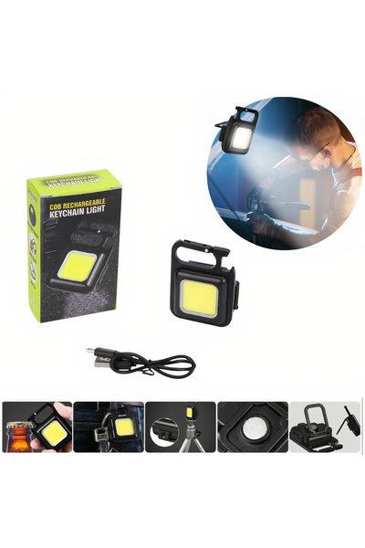 JML1 Mini LED Lantern 6x4cm Keychain Rechargeable, Waterproof with Magnet and Bottle Opener