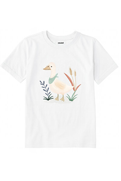 Colermi Cotton Fabric Children's T-Shirt – Natural Duck Design T-Shirt