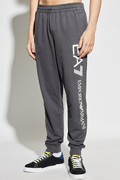 EA7 بنطلون رياضي رجالي بتصميم كامل وشعار كبير - مدخن