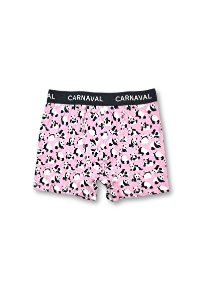CARNAVAL SOCKS Carnaval Panda Patterned Premium Cotton Men's Boxer - Pink Color