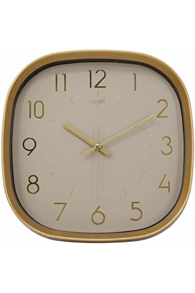 Galaxy Premium Serisi ABS Kasa Duvar Saati Oval 30 CM Gold Renkli Modern Kadran