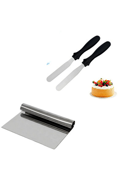 adin tasarım مجموعة ملاعق المعجنات المعدنية مكونة من قطعتين ومقشطة فولاذية 15...