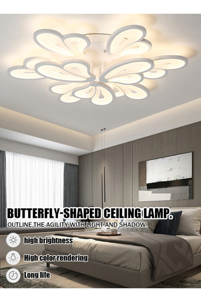 Generic مصباح سقف LED ثلاثي الألوان لغرفة المعيشة، تصميم بسيط لغرفة النوم الرئيسية، مصباح سقف في الردهة