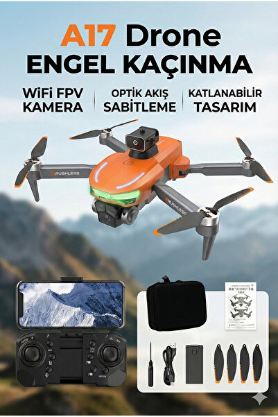 FaroxTech A17 Drone Engel Kaçınma WiFi FPV Kamera Optik Akış Katlanabilir Uza...