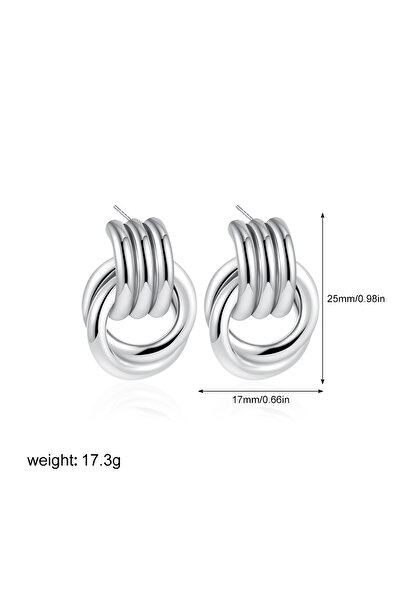 Choice أقراط دائرية متدلية متعددة الطبقات مطلية بالذهب عيار 18 قيراطًا من الف...