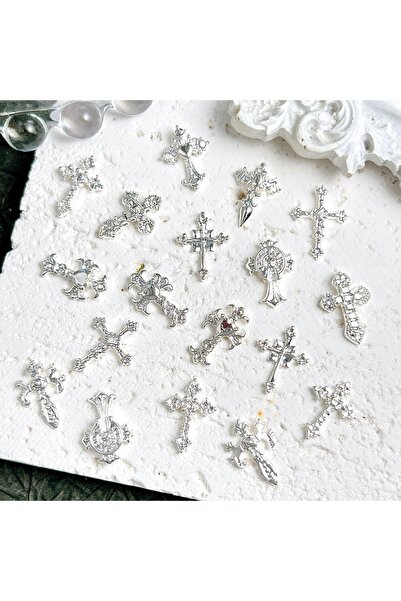 Choice 20 قطعة فضية - 20 قطعة من زينة أظافر كلاسيكية ثلاثية الأبعاد مصنوعة من...