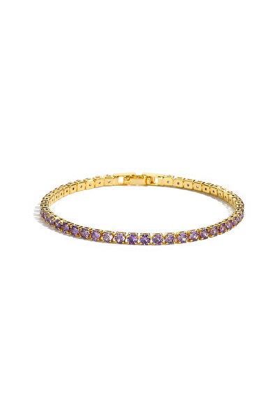 Choice gold purple cz Colorful Crystal Tennis Bracelet for Women Waterproof M...