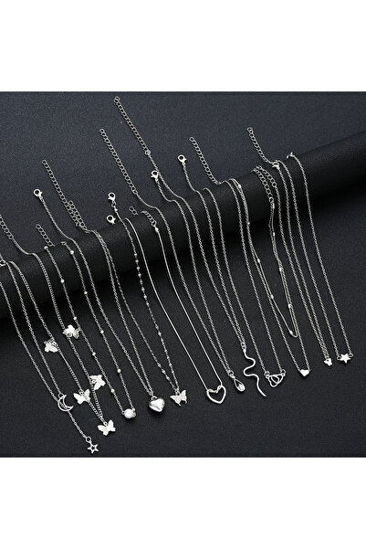 Choice مجموعة قلادات AYASilver مكونة من 12 قطعة بتصميمات قلوب بسيطة للنساء، ت...