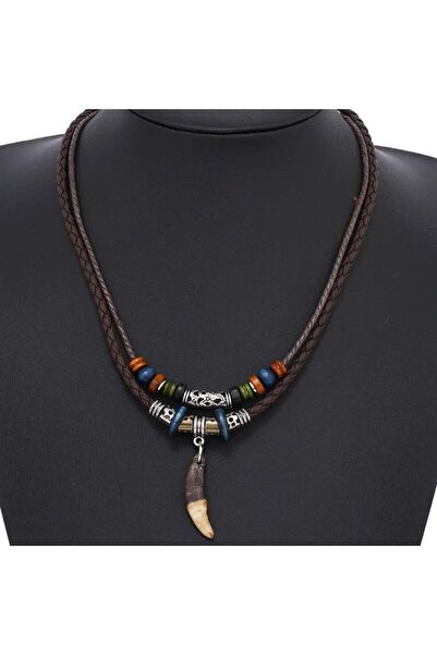 Choice Light Yellow Gold Color Fashion Men Goth Multi-layer Vintage Wolf Toot...
