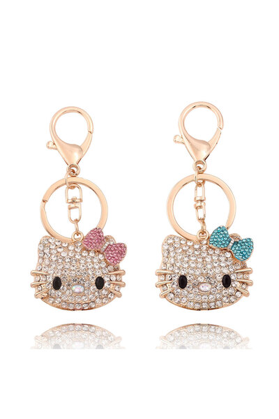 Miniso 2PCS Kawaii Hello Kitty Keychain Pendant Sanrio Kt Cat Head Keychain A...