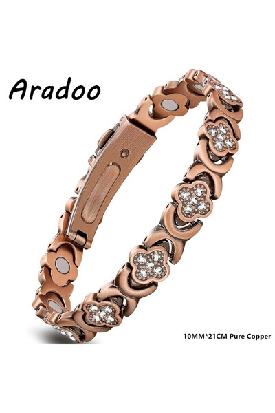 Choice B-C109 ARADOO Luck&Love Infinite Clover Design Bracelets for Women Copper Bracelet Titanium Steel Je