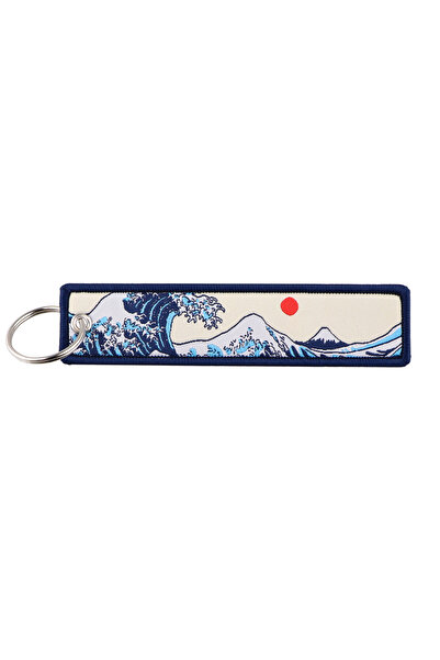 Choice 1 pcs 1/2pcs Japanese Waves Art Drawing Embroidery Fobs Backpack Key T...