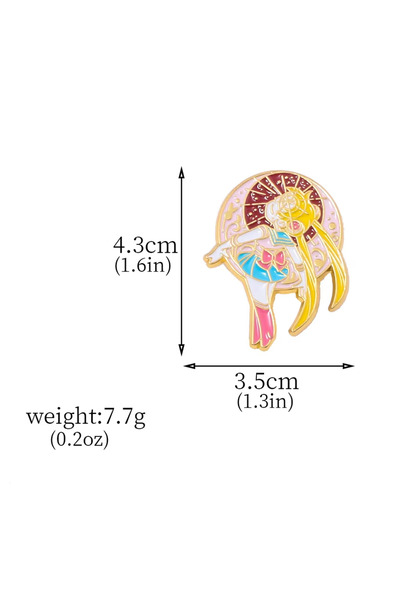 Miniso X00625-02 مجموعة من 6 قطع من دبابيس بروش أنمي عصرية، شخصيات كرتونية، ت...