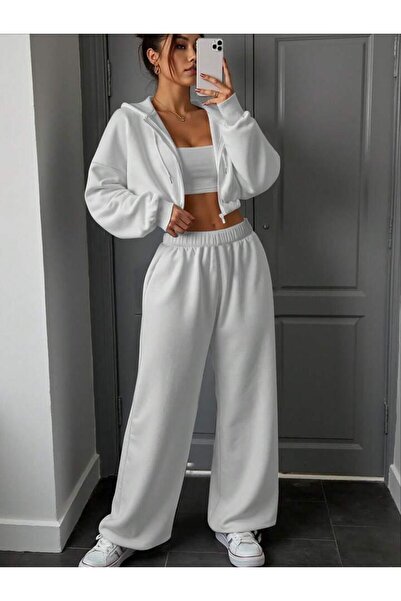 Machetta Women's New Crop Jacket Sweatpants Set