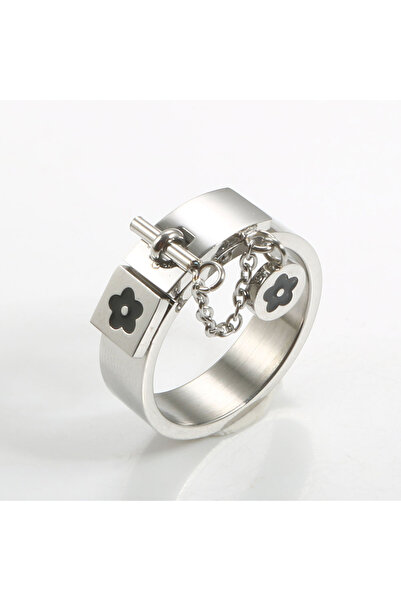 Choice 7 Silver Color Luxury Gold Plating Stainless Steel Ring Lucky Flower C...