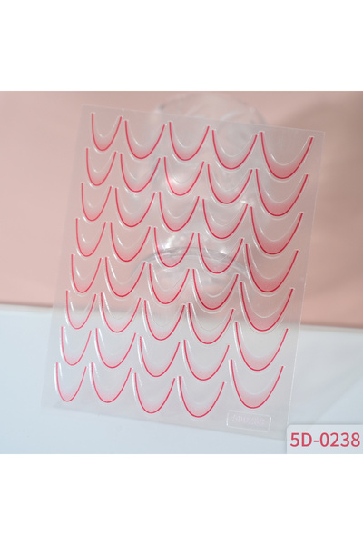 Choice NK5D-0238 قطعة واحدة من ملصقات أظافر فرنسية خماسية الأبعاد باللونين ال...