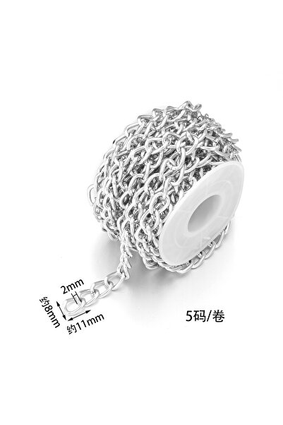 Choice1 سلاسل ألومنيوم ملتوية ذهبية وفضية، مقاس 11×8×2 مم، طول 5 ياردات، طول ...