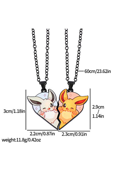 Miniso XL3398 قطعتان قلادة بوكيمون إيفي، أمبريون، إسبون، سيلفيون، جولتيون، فل...