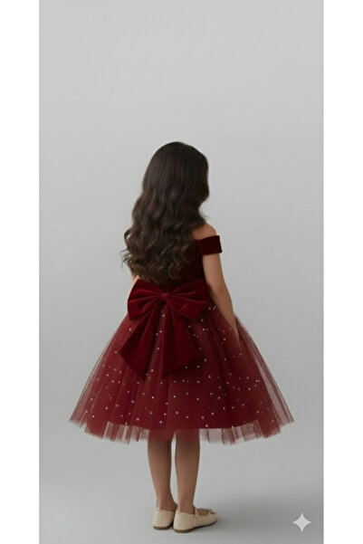 Star Kids Girls' Burgundy Dress,Girls' Christmas Dress,Girls' Graduation Dress