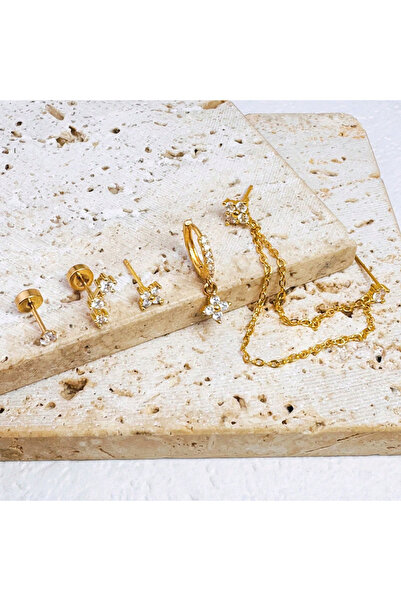 Choice 5Pcs Style 2 6Pcs Flower Dangle Hoop Stud Stackable Earring for Women,...