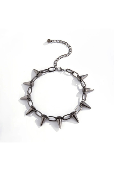 Choice قلادة سوداء بتصميم قوطي مزينة بمسامير، مصنوعة من سبائك الزنك، مناسبة ل...