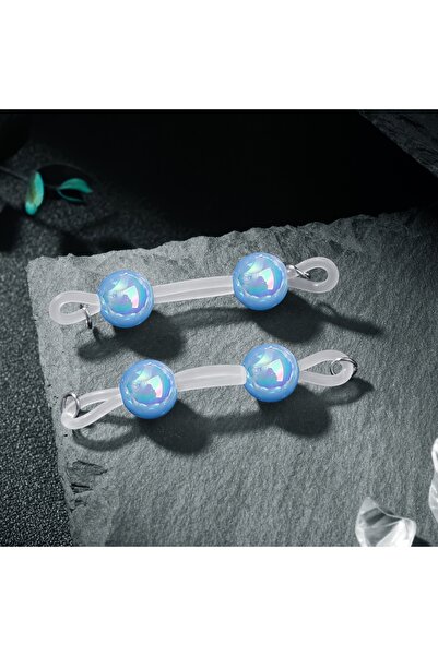 Choice حلقات حلمة سطحية وجلدية زرقاء فاتحة، سلاسل خرز هندسية بدون ثقب - ألوان...