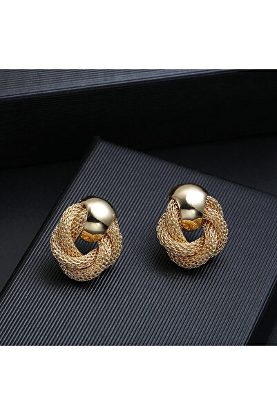 Choice أقراط دائرية متدلية بتصميم عتيق من الذهب المعدني الملتوي، مناسبة لحفلا...