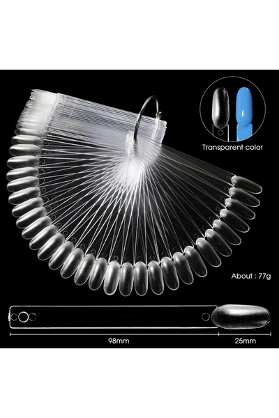 Choice GT-SXSK-YTJ-Clear 50 قطعة من أعواد عرض الأظافر الاصطناعية الشفافة بألو...