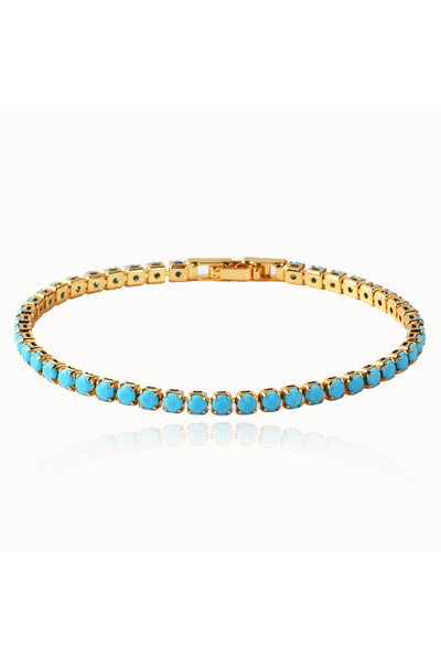 Choice قلادة سلسلة تنس من الذهب عيار 3 مم مرصعة بصف واحد من أحجار الزركونيا ا...