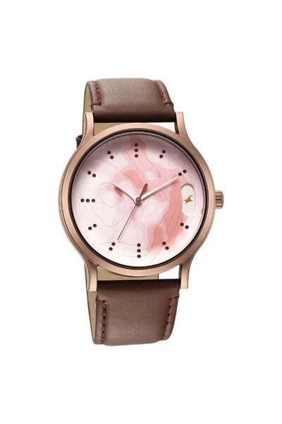 FASTRACK Men's Leather Analog Watch - 3296QL02 - 47.85 mm