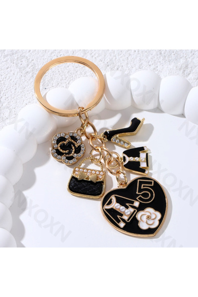 Choice E8226 Pretty Big Heart Flower Hat Handbag Cloth Enamel Keychain Cartoo...