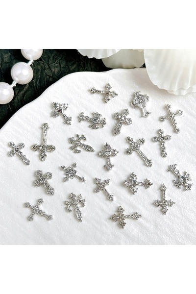 Choice 20 قطعة من زينة أظافر الصليب الكلاسيكية ثلاثية الأبعاد المصنوعة من سبي...