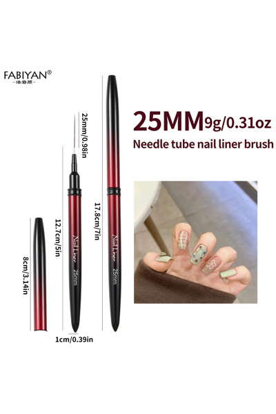 Choice فرشاة رسم الأظافر الأنبوبية المصنوعة من الألومنيوم، متوفرة بأحجام 25 م...