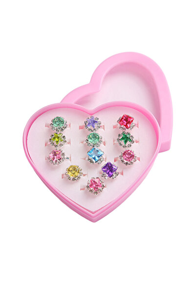 Choice مجموعة خواتم قابلة للتعديل للأطفال والفتيات، تتضمن 12 قطعة من الماس، 6...