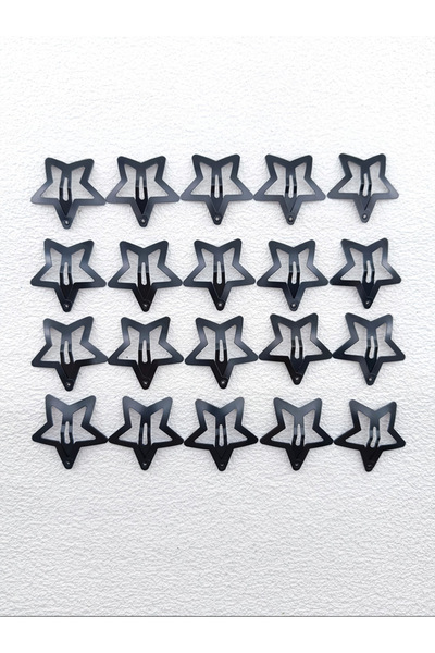 Choice مجموعة دبابيس شعر سوداء مكونة من 20 قطعة على شكل نجمة خماسية، طولها 3 ...