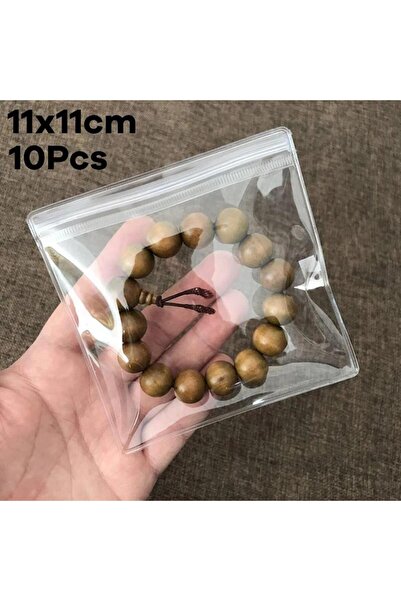 Choice 50 قطعة، 11×11 سم، أكياس بسحاب سميكة، أكياس شفافة من مادة PVC لحفظ الم...