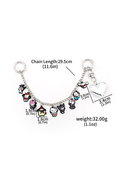 Miniso BG00091 سانريو هيلو كيتي، إصدار الذكرى الخمسين، سلسلة مفاتيح وقلادة حق...