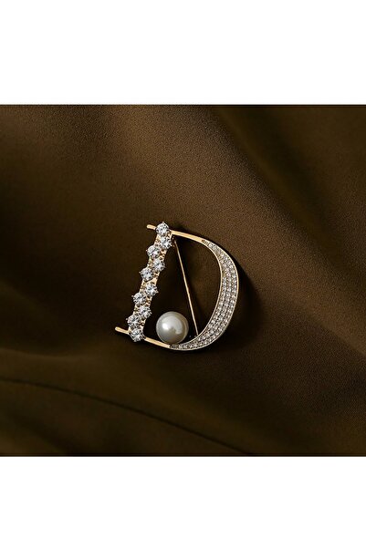 Choice بروش جديد فاخر وخفيف الوزن على شكل حرف D مرصع بالزركون، مناسب للنساء، ...