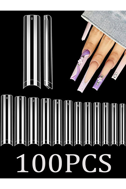 Choice أطراف أظافر شفافة على شكل نعش، لون عاجي، 20/100/200/400/1000 قطعة، 10 ...