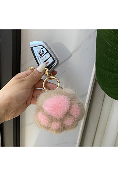 Choice Khaki Pink Cat Claw Cute Doll Bag Pendant Plush Claw Bag Pendant Car K...