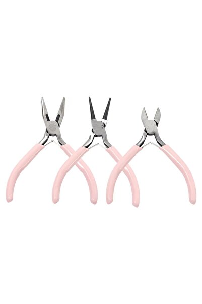 Choice مجموعة أدوات معدنية محمولة مكونة من 3 قطع لصنع المجوهرات، تتضمن كماشة ذات أنف مستدير وملقط للأعمال اليدوية.