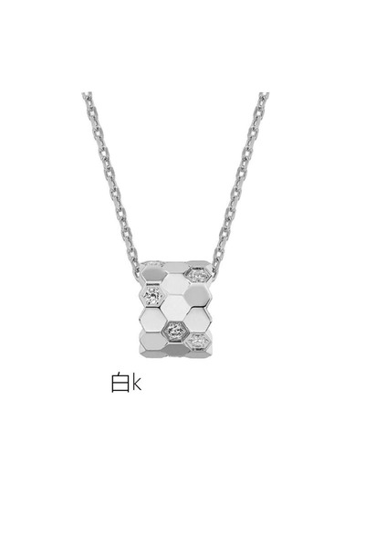 Choice قلادة زاكول الكلاسيكية البيضاء على شكل خلية نحل مرصعة بالزركون AAA، قط...