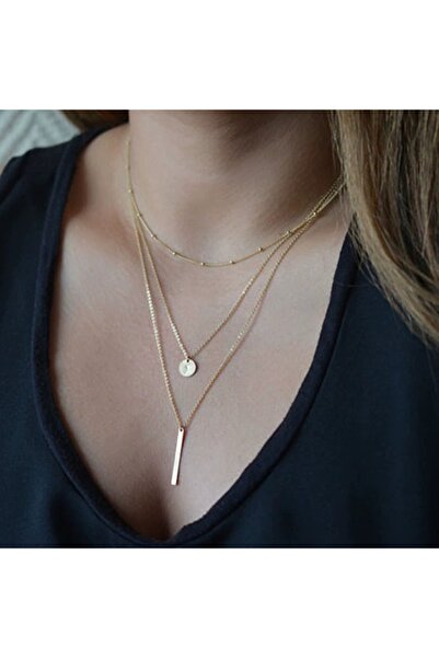 Choice قلادة أنيقة مكونة من 3 طبقات من المعدن للنساء، مناسبة للارتداء اليومي،...